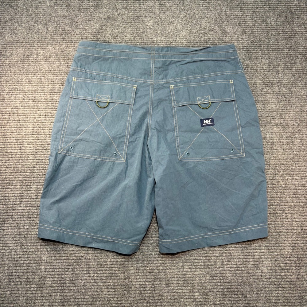 Helly Hansen Mens Sailing Shorts Blue Grey Cotton Nylon Cargo Tech Large L